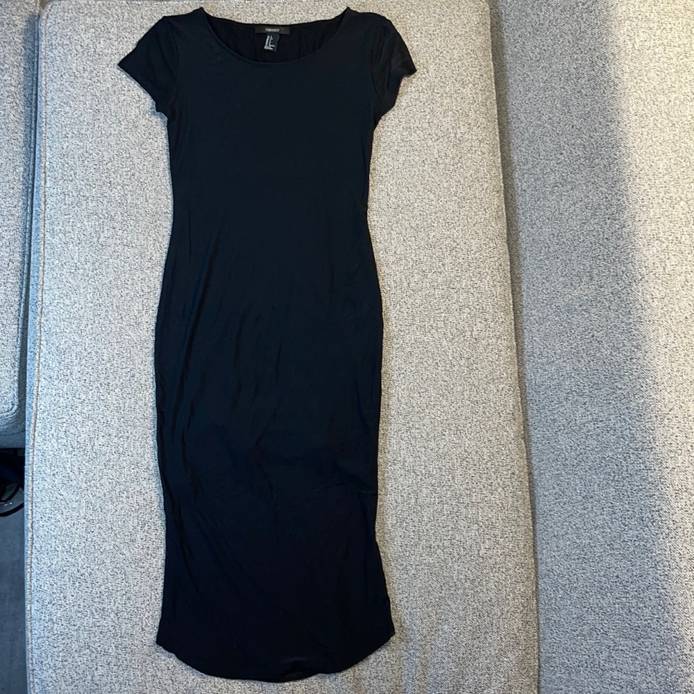 Forever21 Mesh Midi Dress - Black